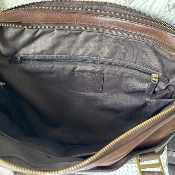 $1050 Tumi Beacon Hill Laptop Tan Brown Leather Briefcase Bag - Picture 8 of 13